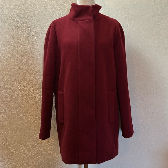 J.Crew Red Cocoon Womens Coat Size 8 - Picture 2 of 11